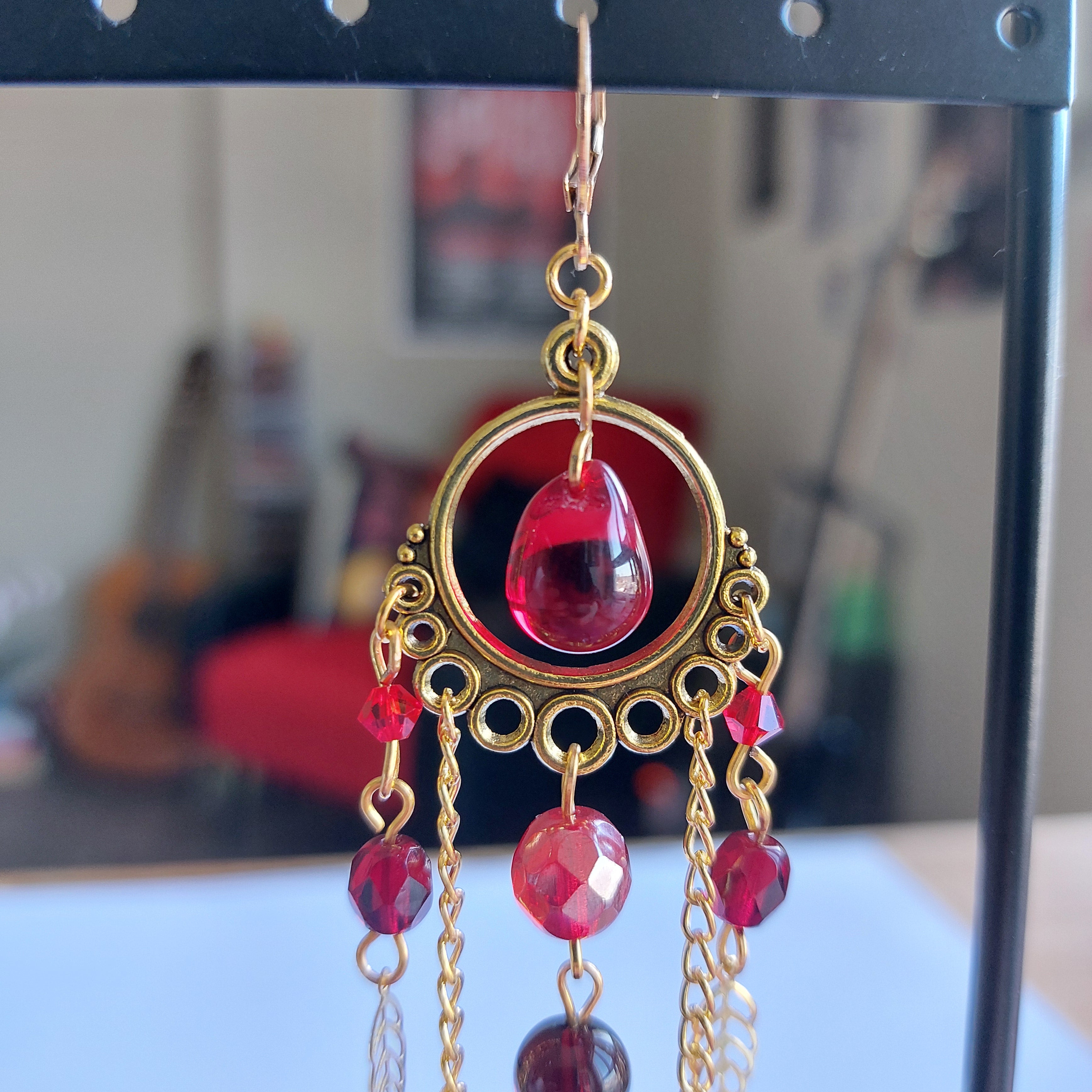 Boucles d'oreille "Vampire Doré"