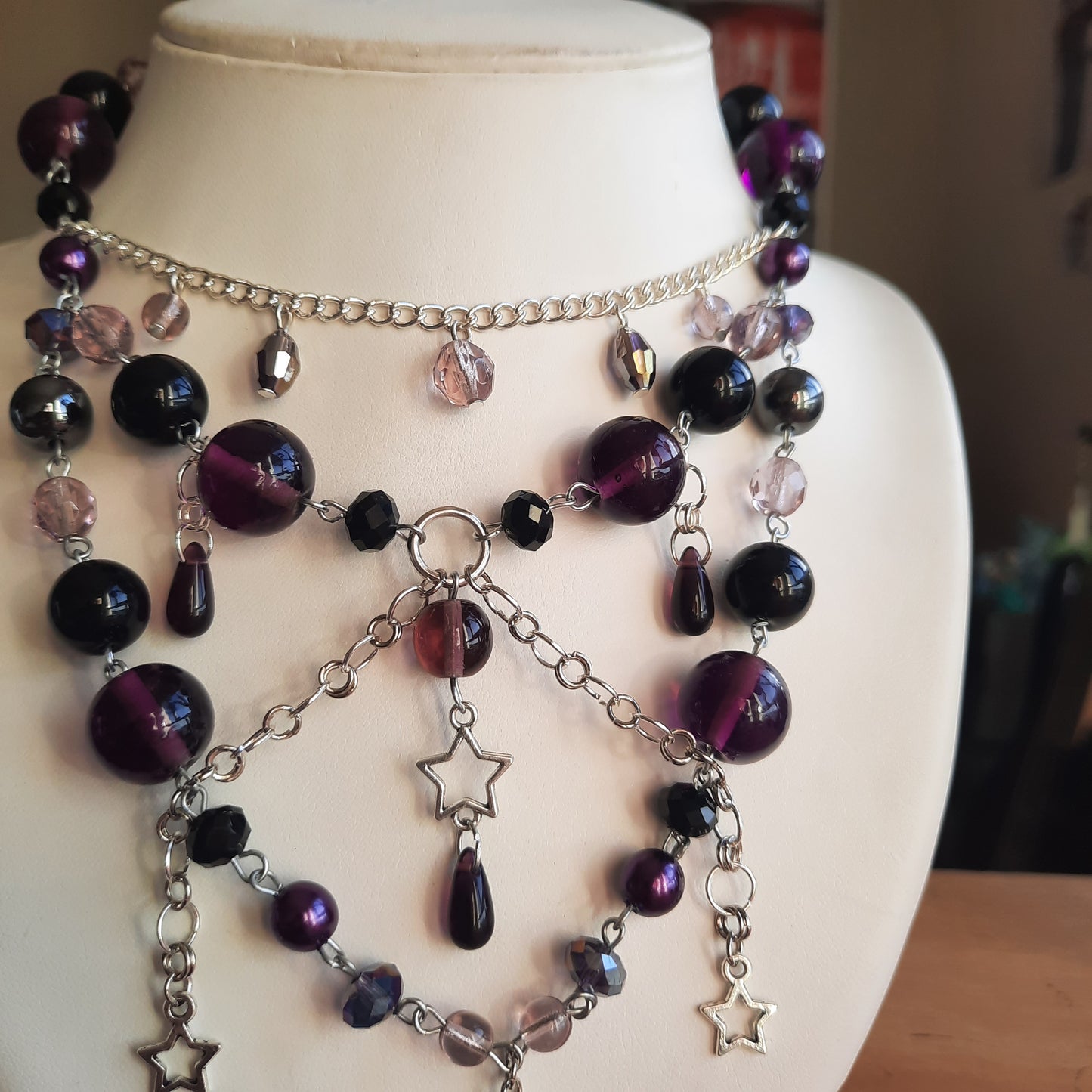Collier "Petite Lune Violette"