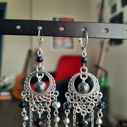 Boucles d'oreille "Rêve Noir"