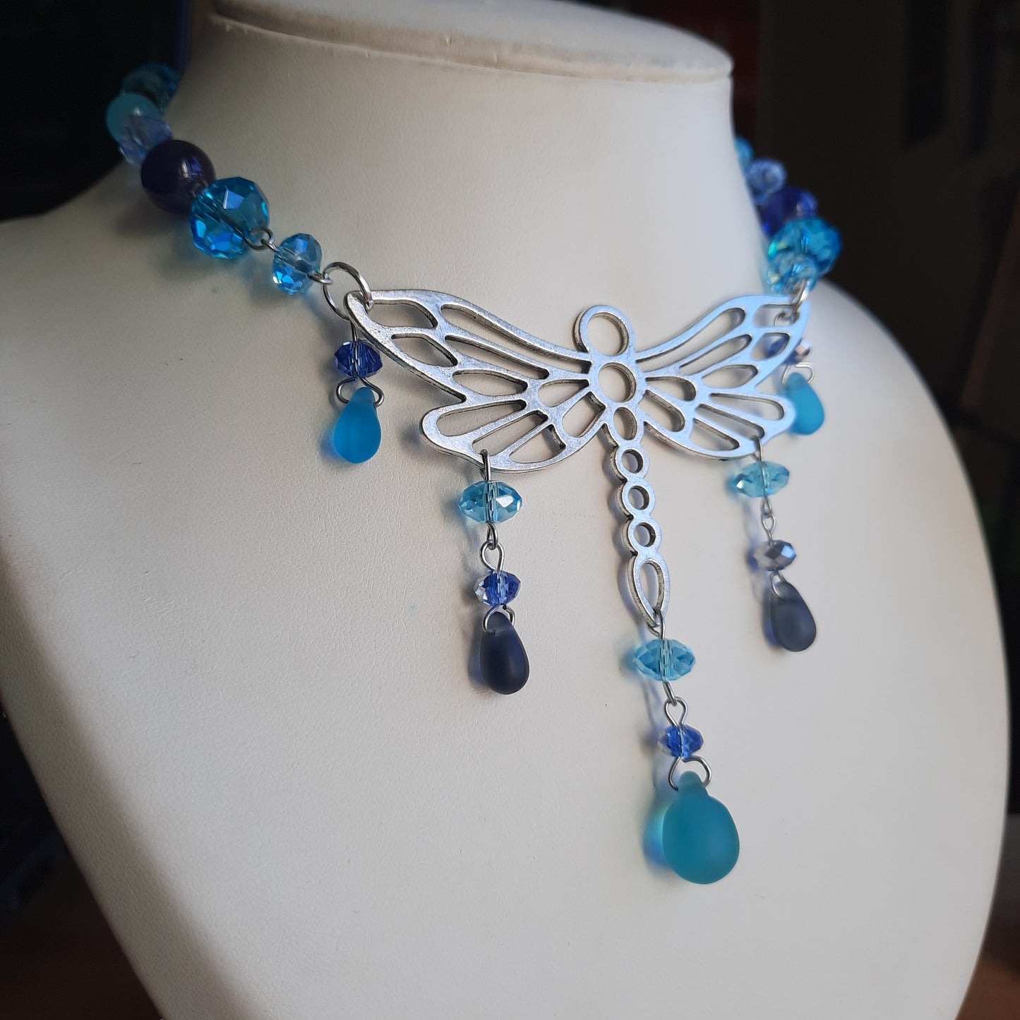 Collier  "Libellule bleue"