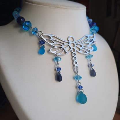 Collier  "Libellule bleue"