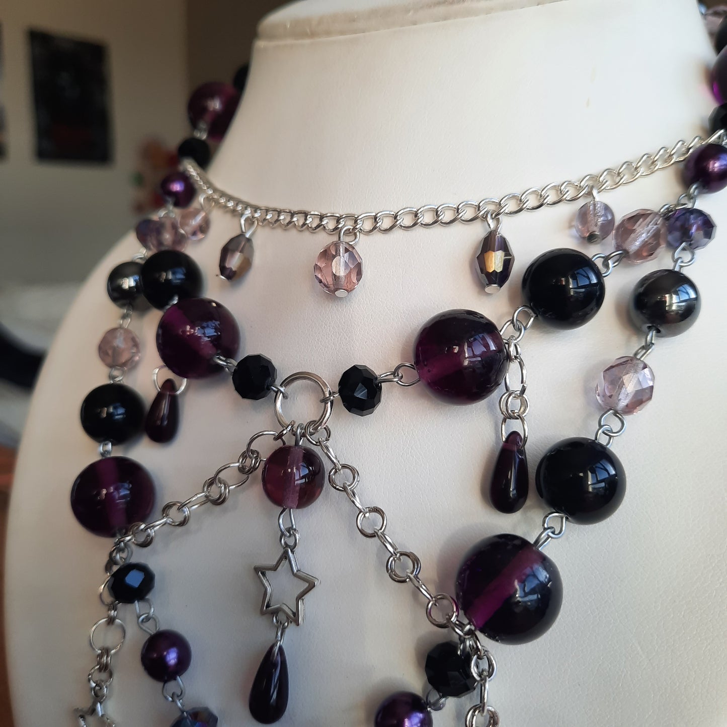 Collier "Petite Lune Violette"