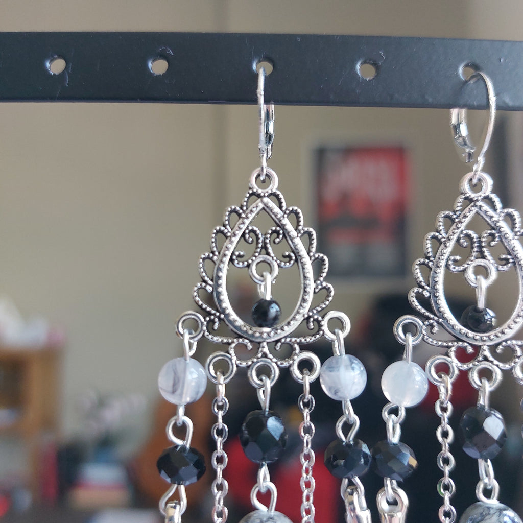 Boucles d'oreille "Lotus Noir"