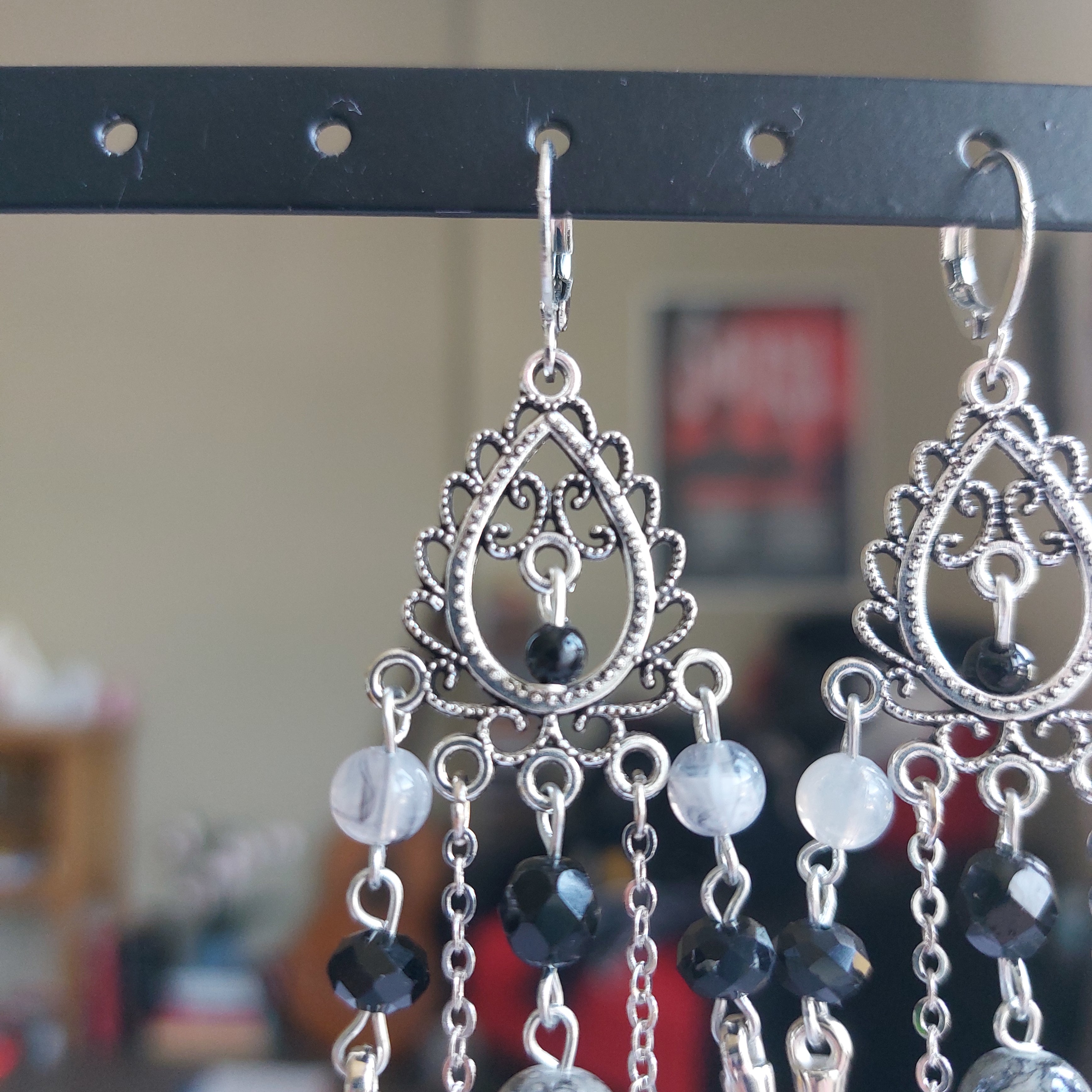 Boucles d'oreille "Lotus Noir"