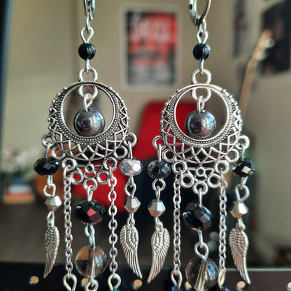 Boucles d'oreille "Rêve Noir"