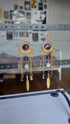 Boucles d'oreilles "Plumes Violettes"