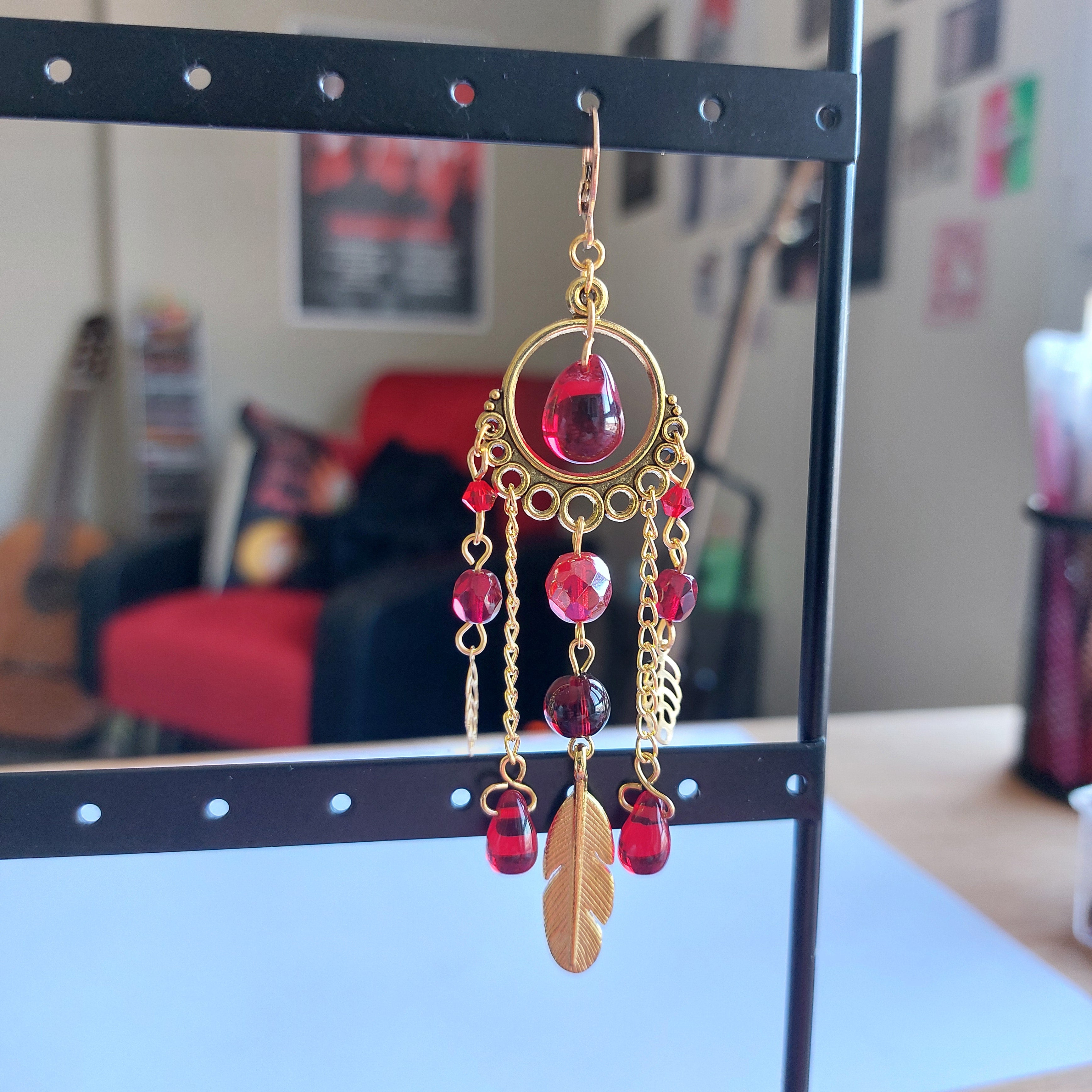 Boucles d'oreille "Vampire Doré"