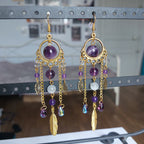 Boucles d'oreilles "Plumes Violettes"