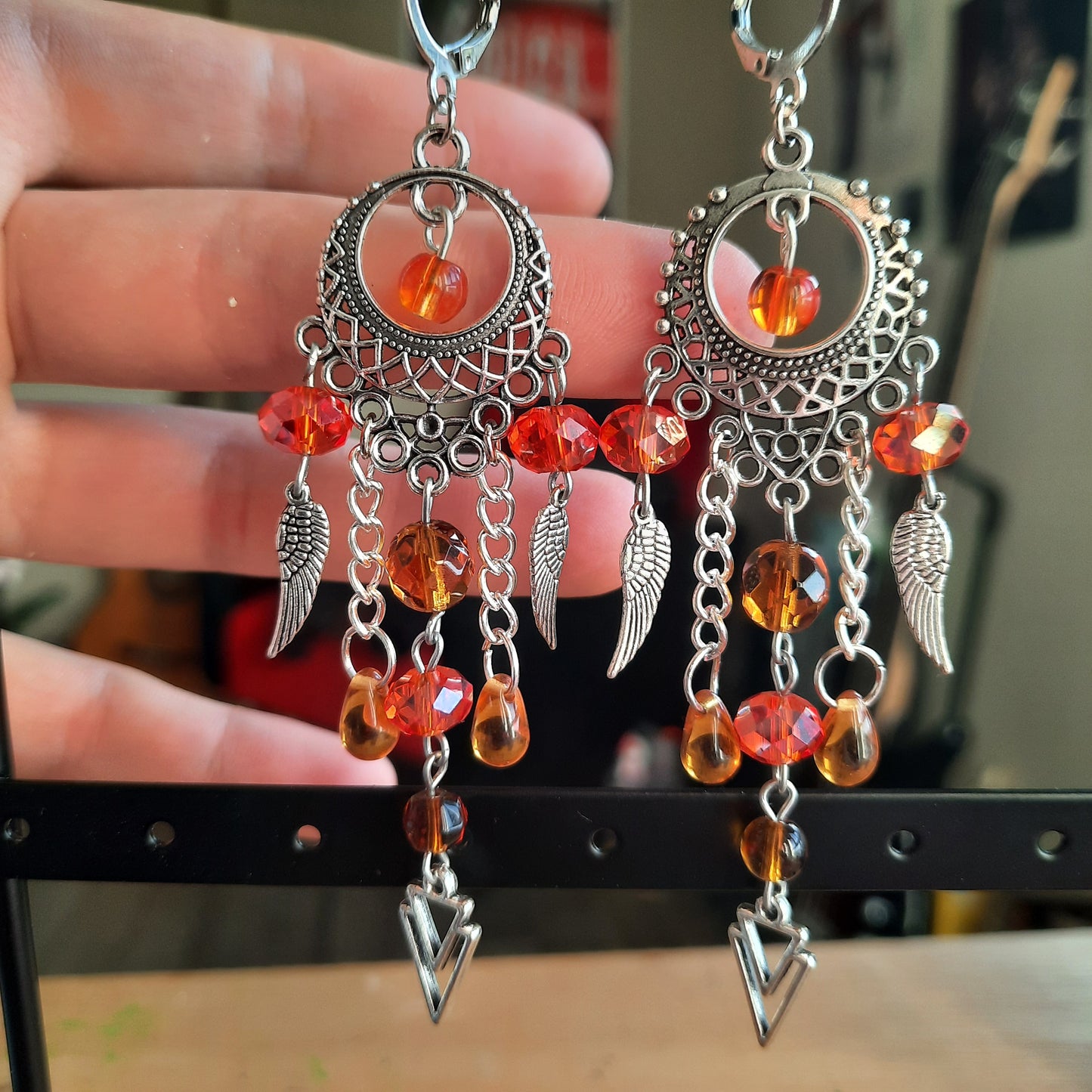 Boucles d'oreille "Rêves Oranges"