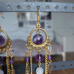 Boucles d'oreilles "Plumes Violettes"