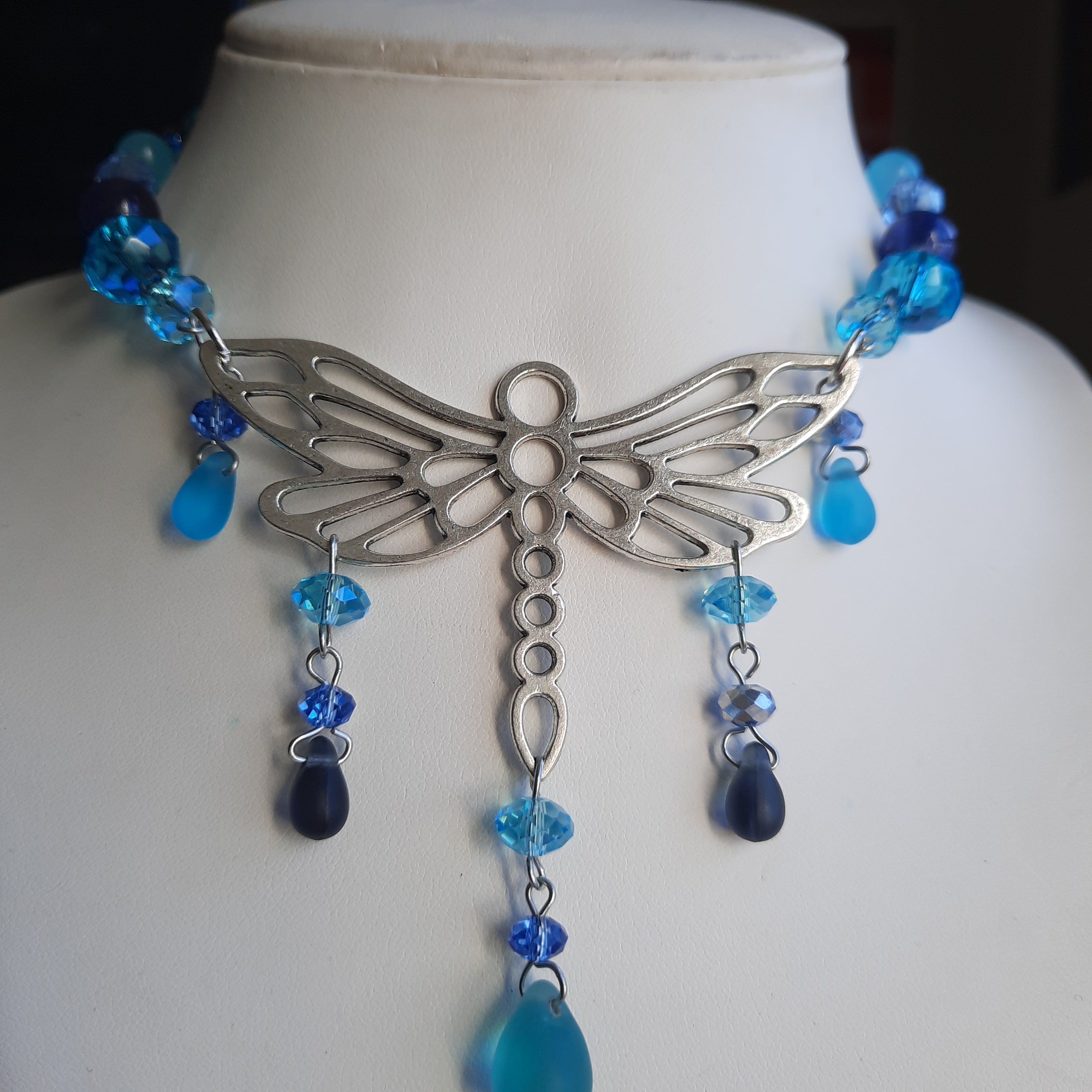 Collier  "Libellule bleue"