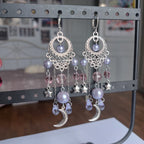 Boucles d'oreilles "Lune Mauve"