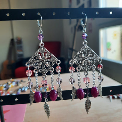 Boucles d'oreille "Pink Velvet"