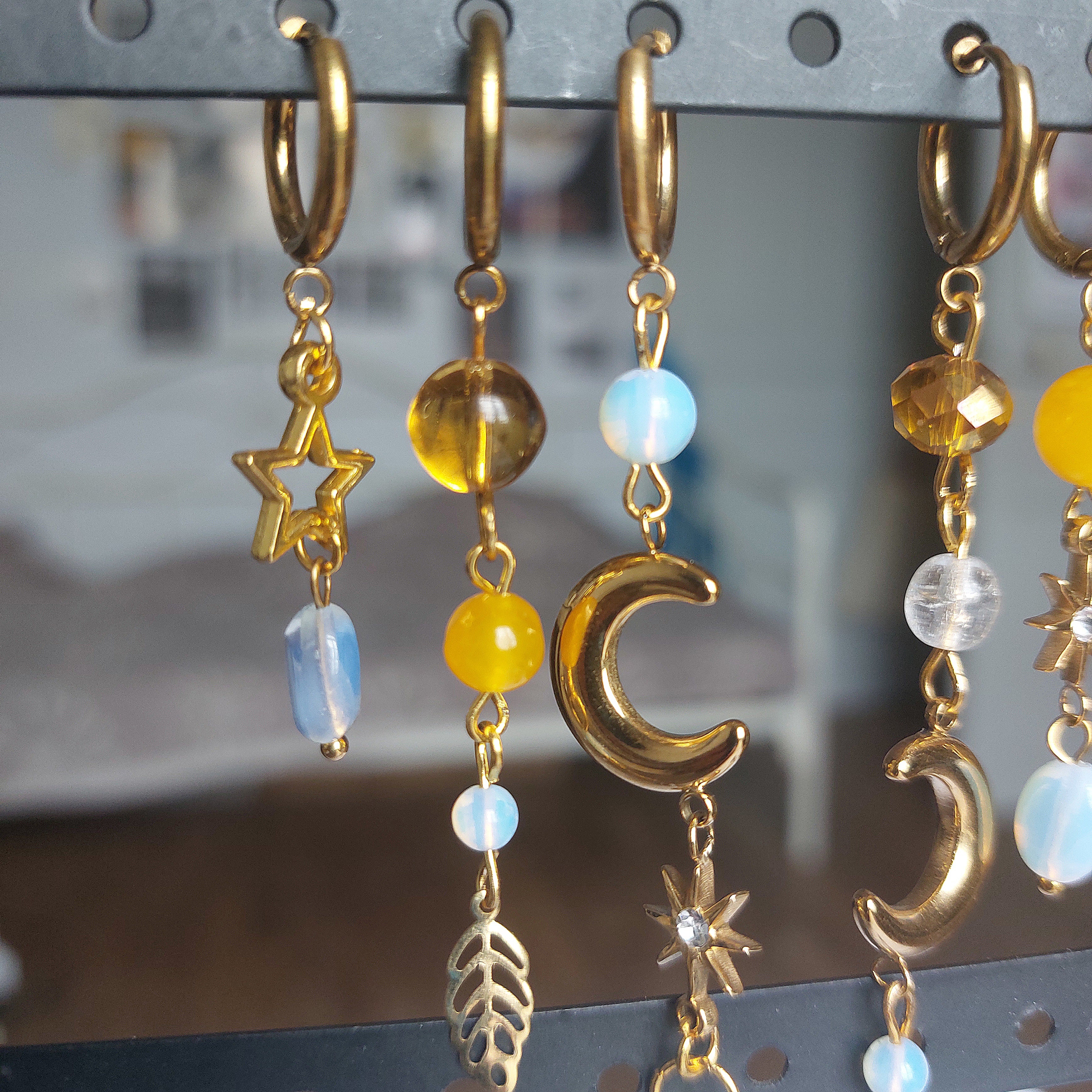 Boucles d'oreilles "Lune Dorée"