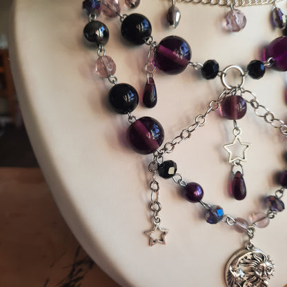 Collier "Petite Lune Violette"