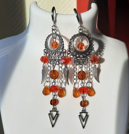 Boucles d'oreille "Rêves Oranges"