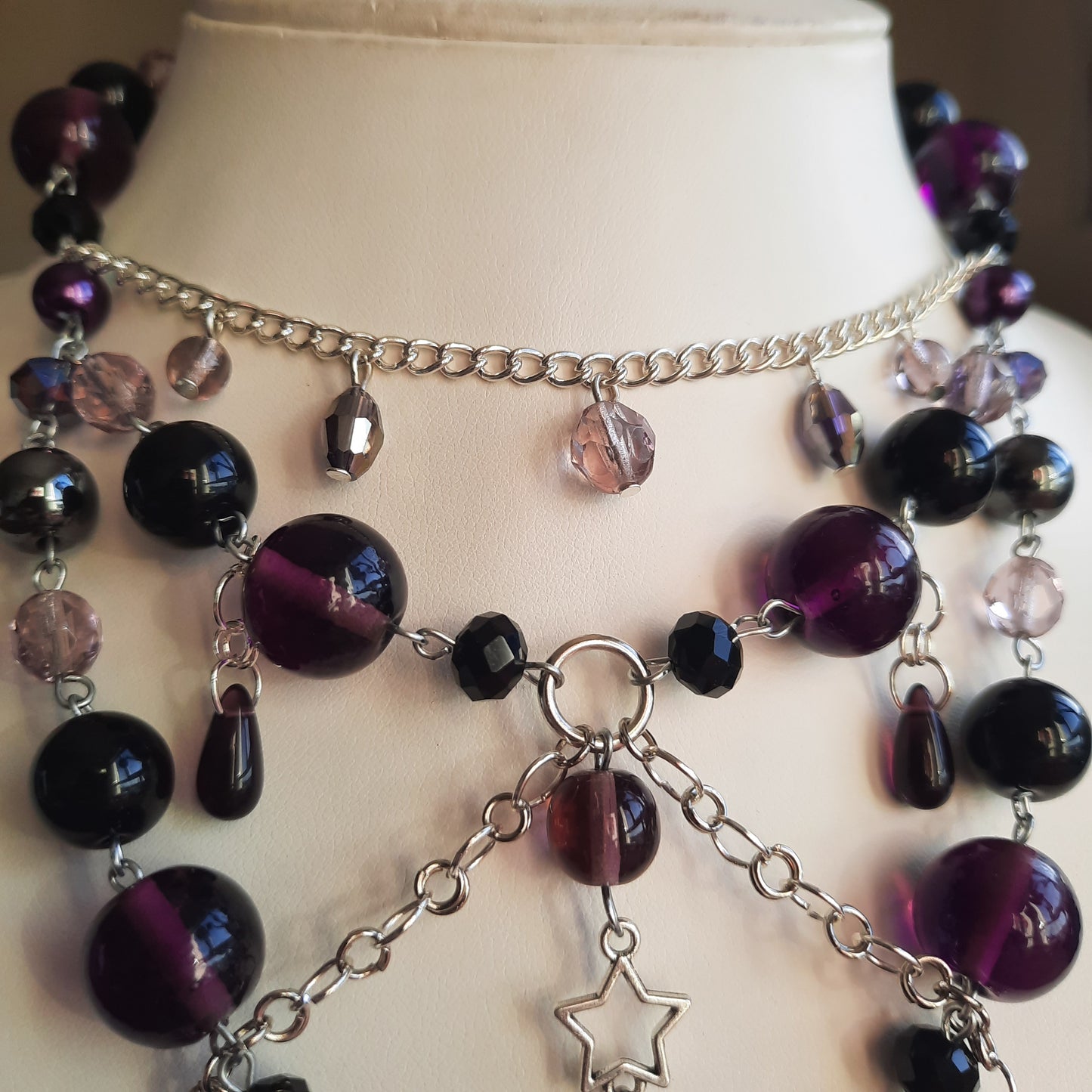 Collier "Petite Lune Violette"