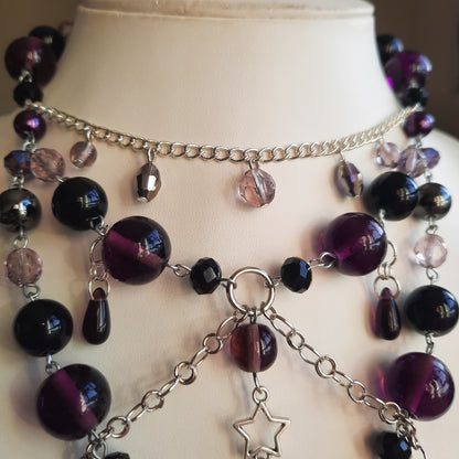 Collier "Petite Lune Violette"