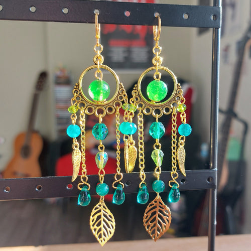 Boucles d'oreilles "Feuille Dorée"