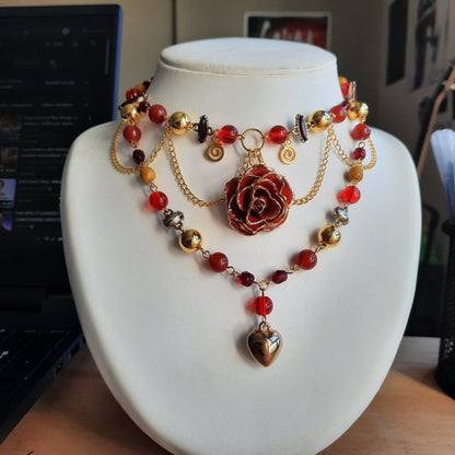 Collier  "Rose dorée"