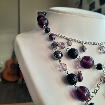 Collier "Petite Lune Violette"