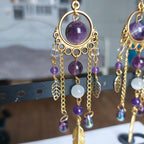 Boucles d'oreilles "Plumes Violettes"