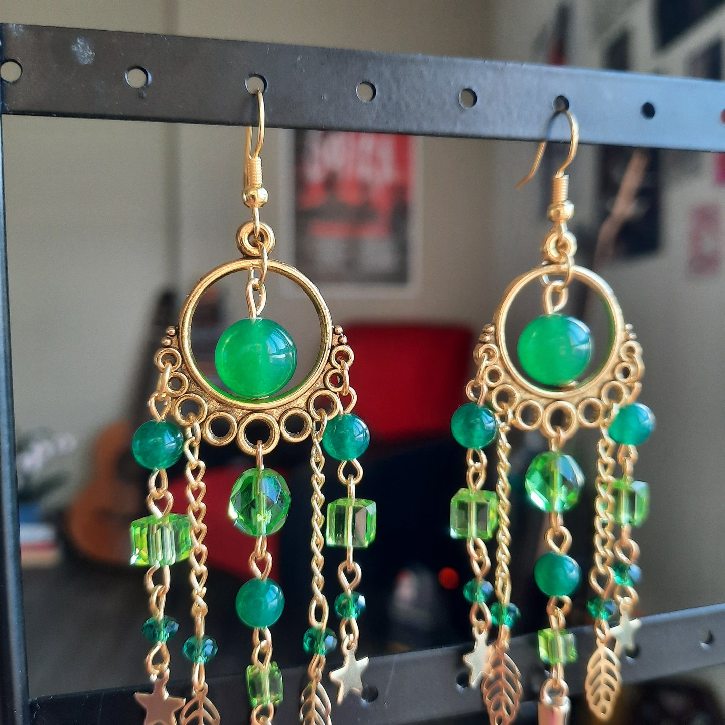 Boucles d'oreille "Forêt Dorée"