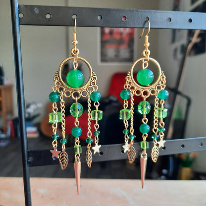 Boucles d'oreille "Forêt Dorée"