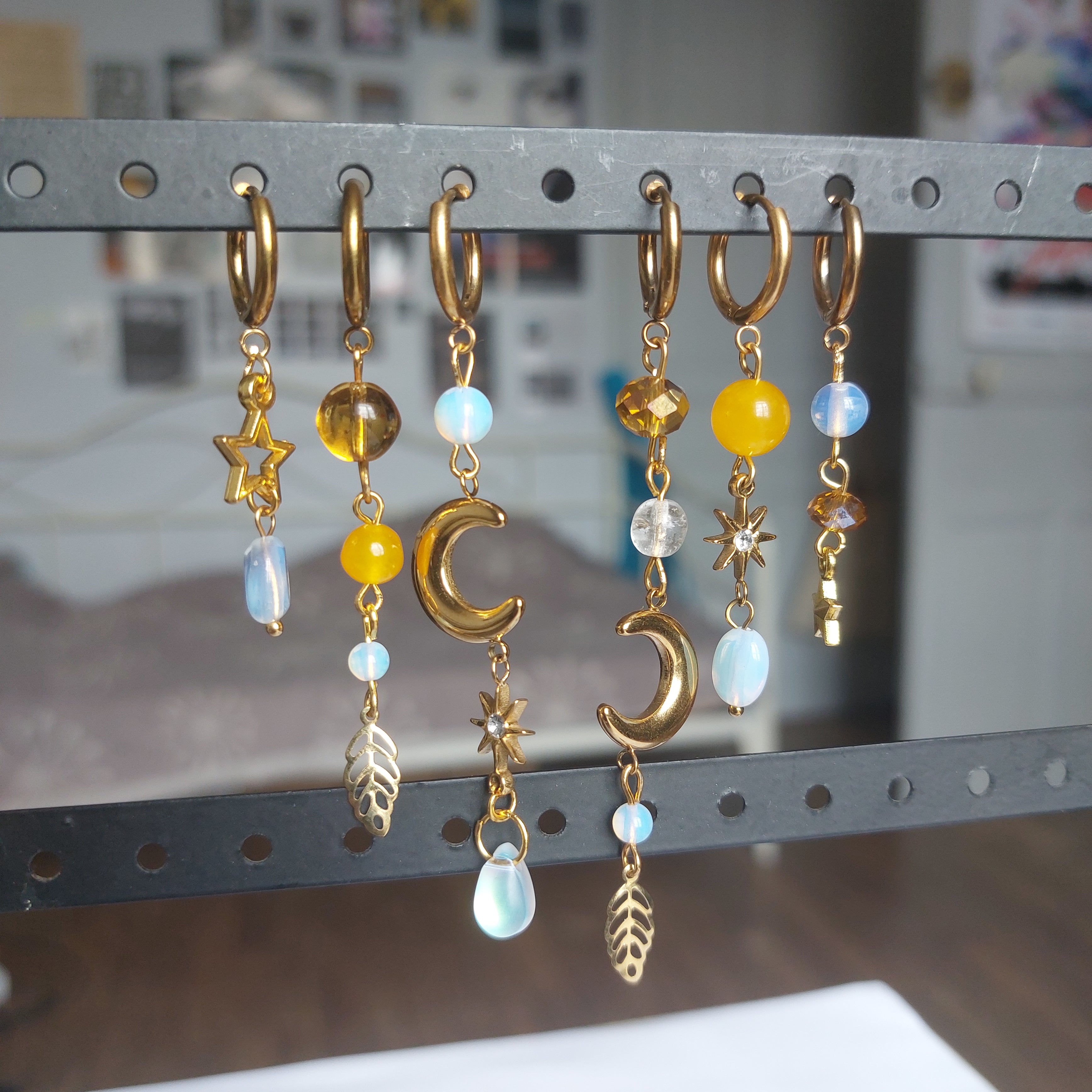 Boucles d'oreilles "Lune Dorée"