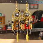 Boucles d'oreilles "Plume Dorée"