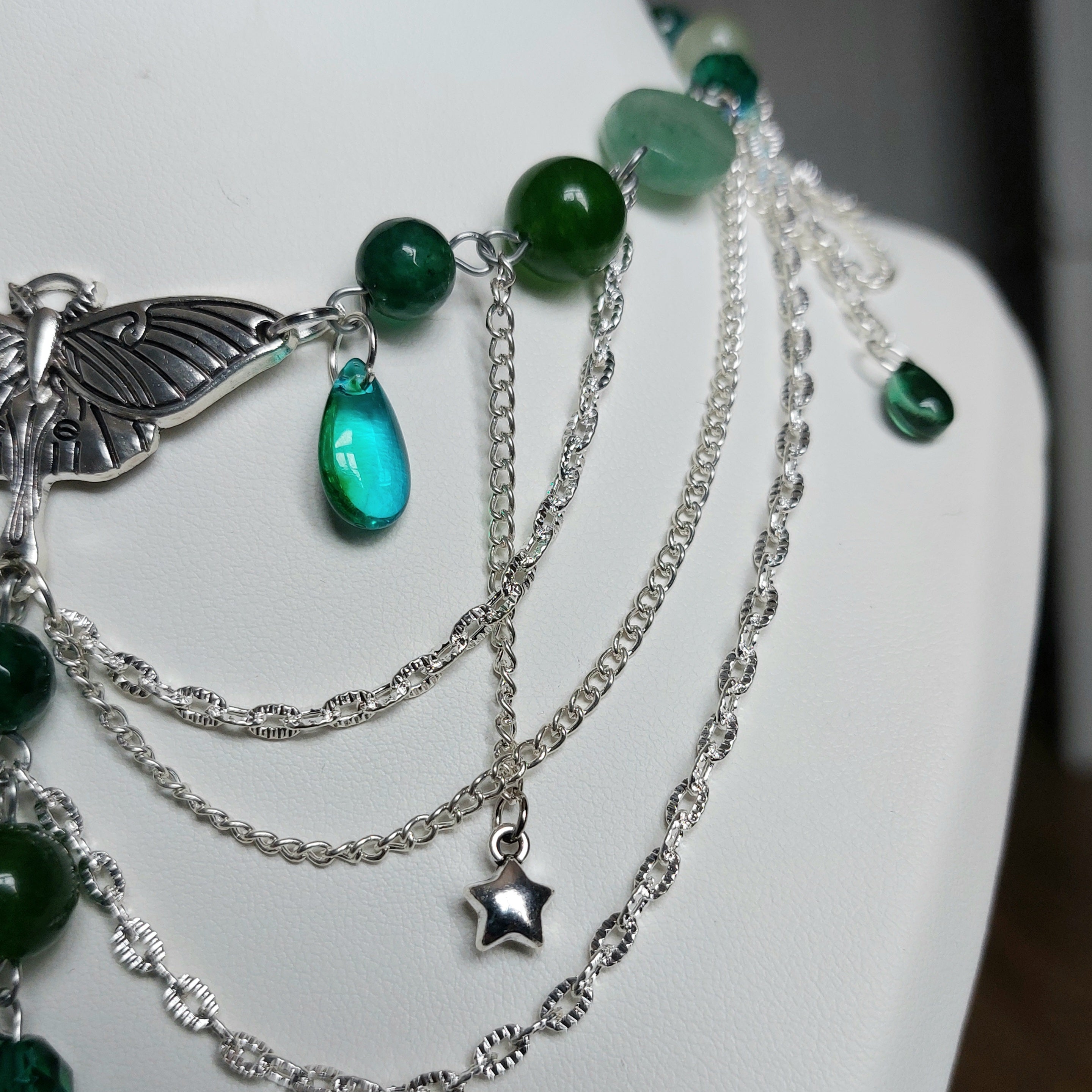 Collier "Papillon Vert"