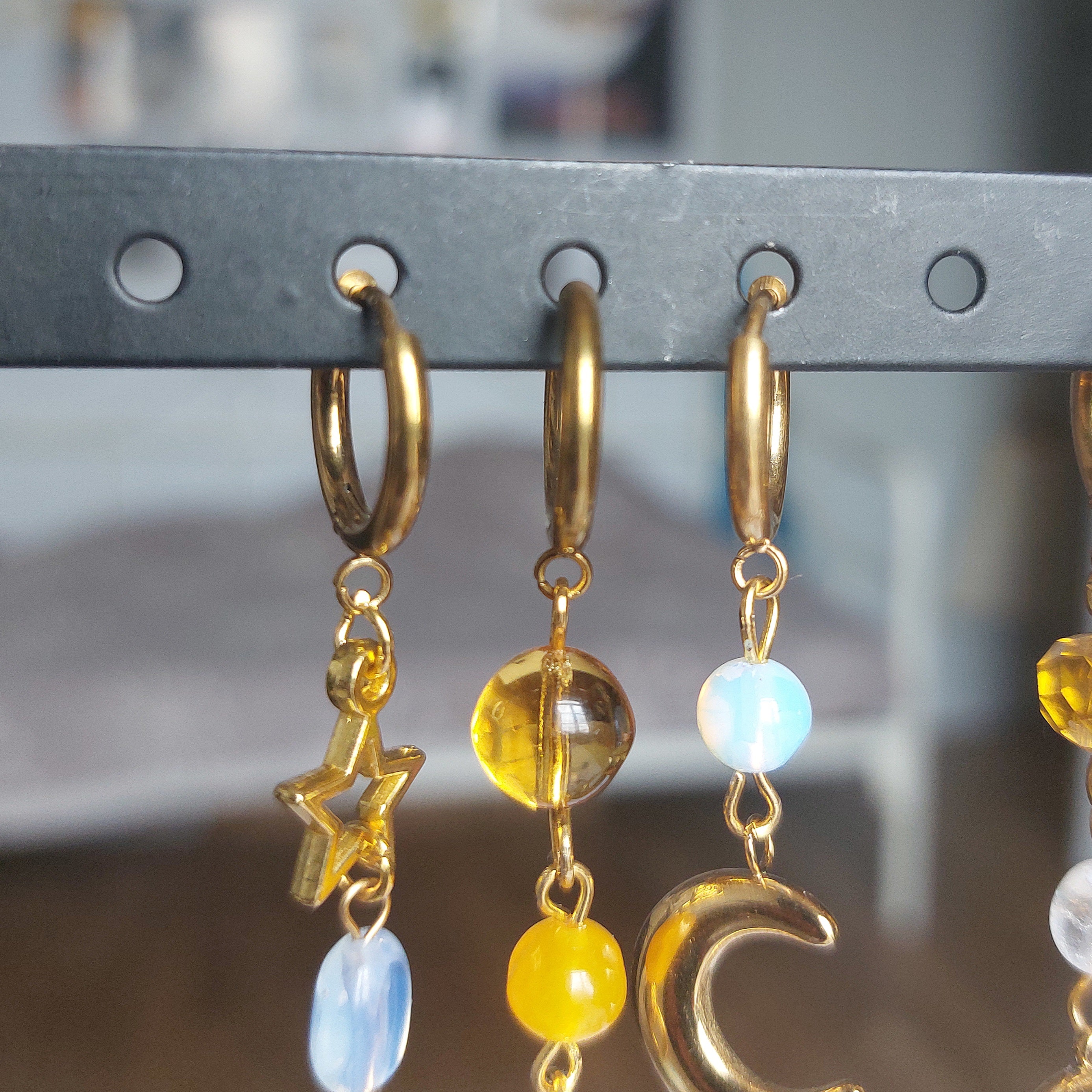 Boucles d'oreilles "Lune Dorée"