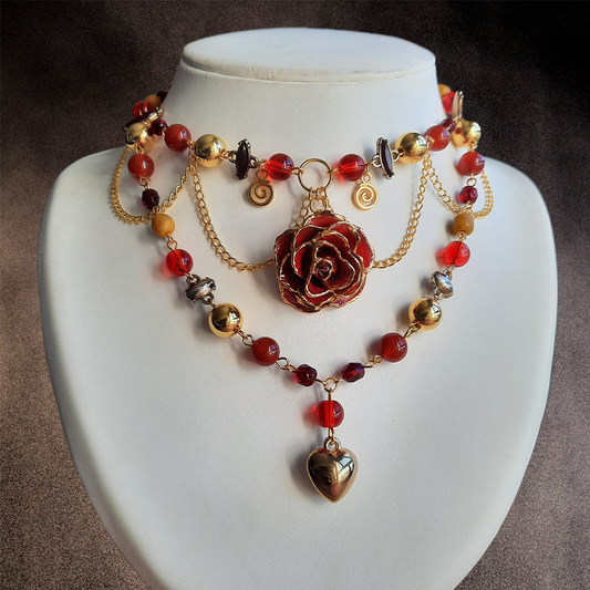 Collier  "Rose dorée"